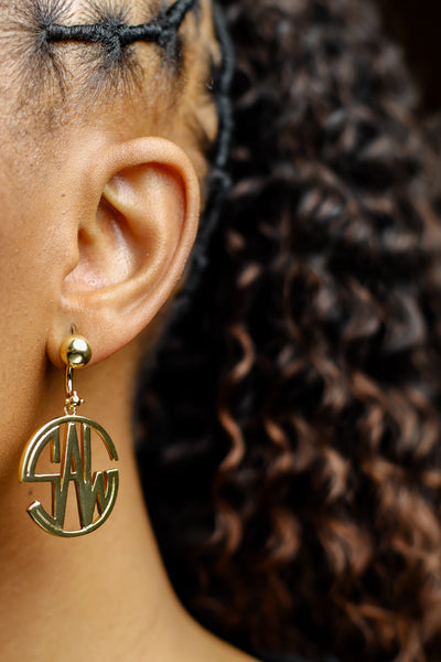 GOLD SAW EARRINGS