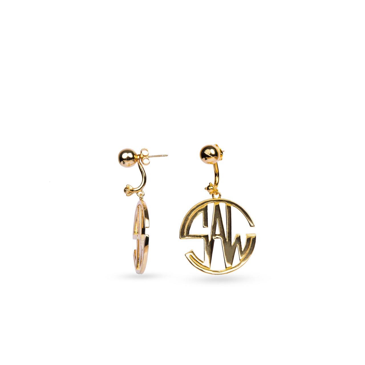 GOLD SAW EARRINGS